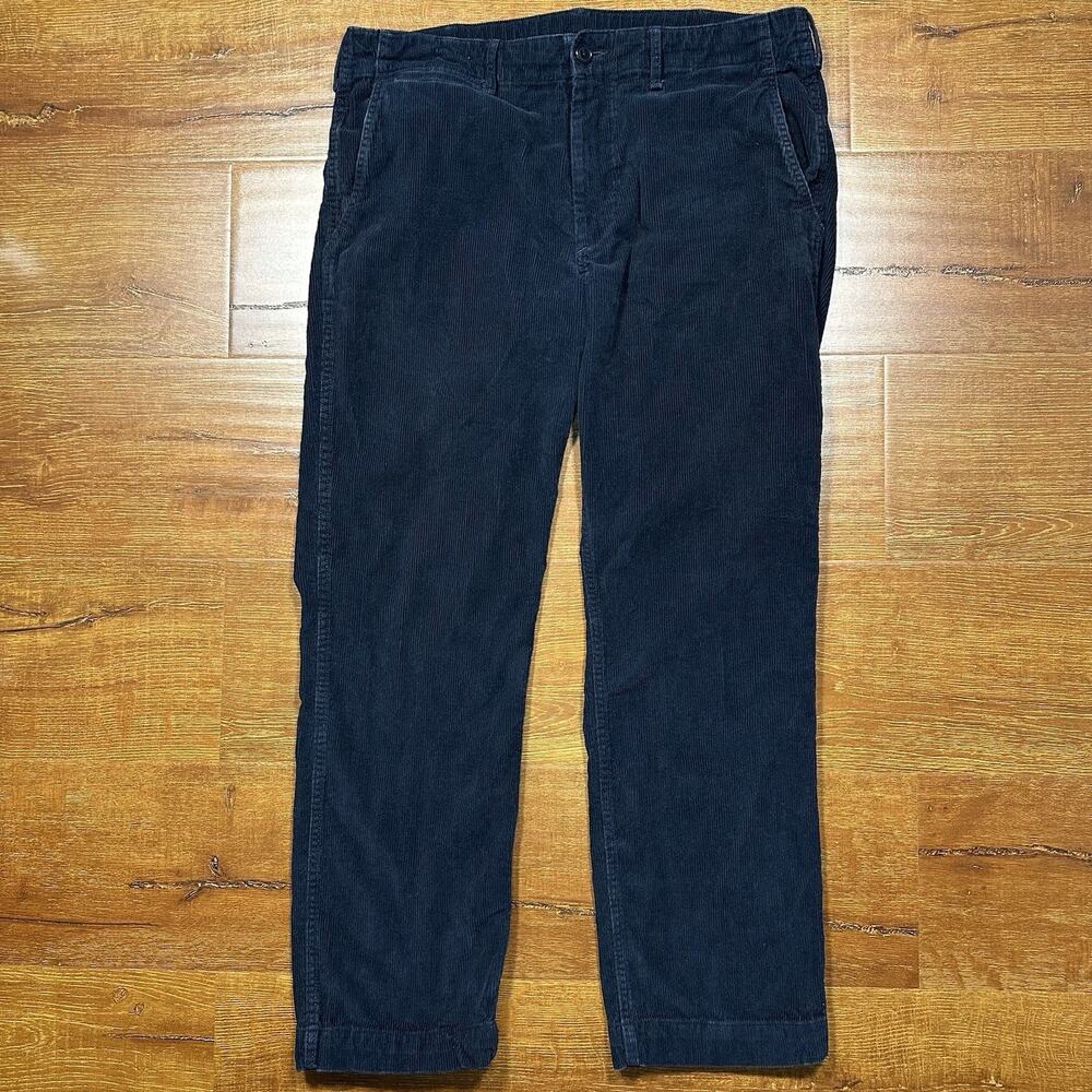Buck Mason Corduroy Pants Mens 33x27 Blue Straight Leg Cotton Retro Classic